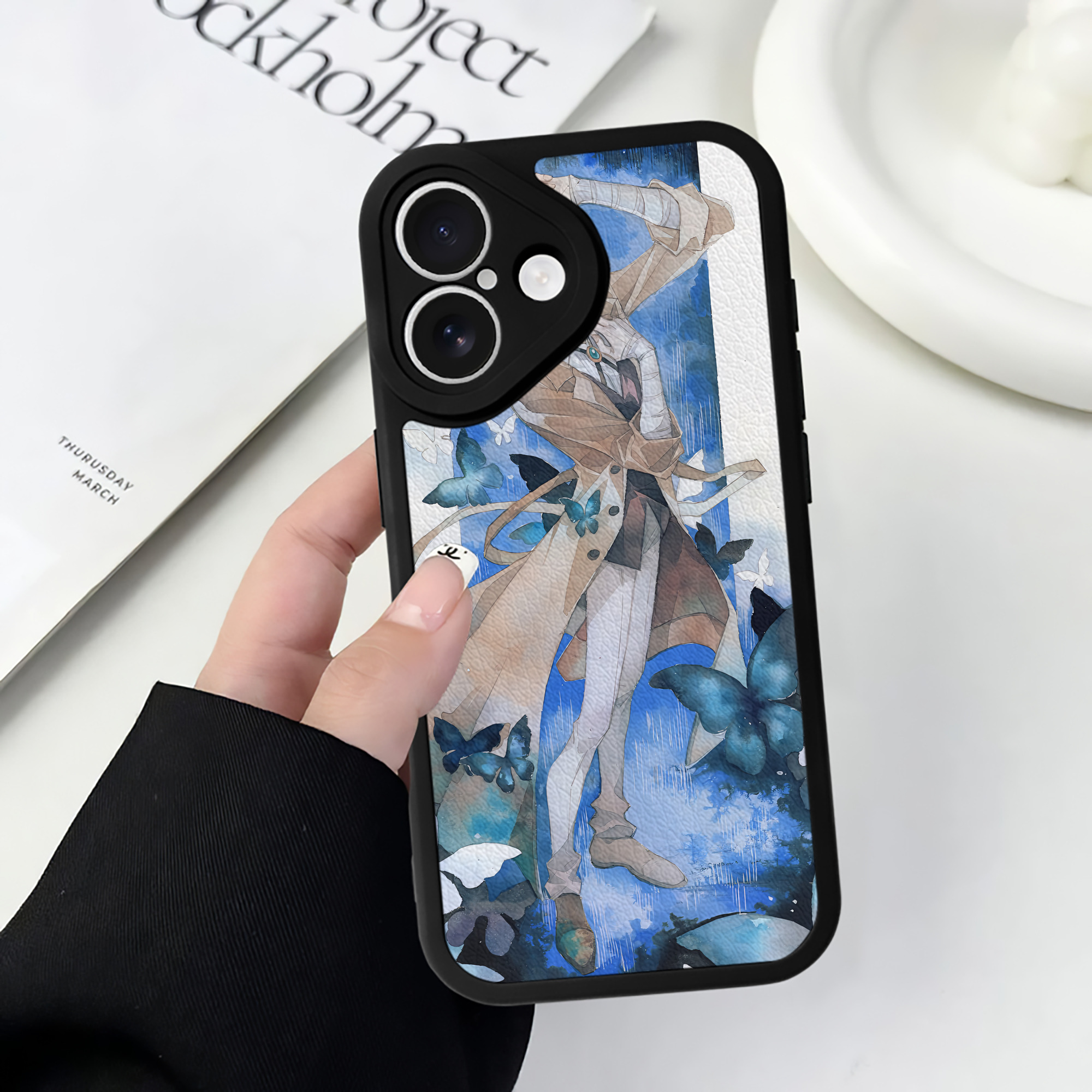 （画像用） 文豪ストレイドッグス Bungo Stray Dogs 【iPhone 16シリーズ対応】シリコンスマホケース（レザー調） 材質：シリコン